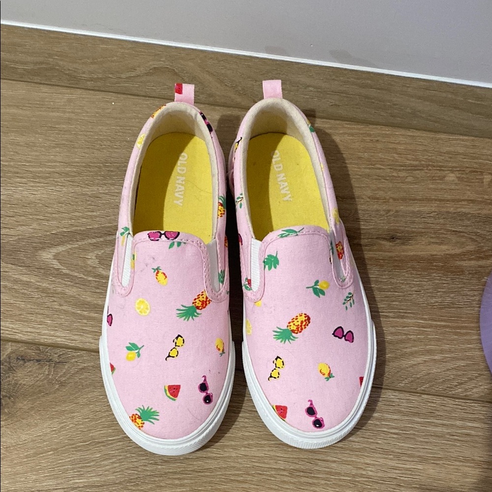 Old Navy Kids Pink Fruit Pattern Sneakers